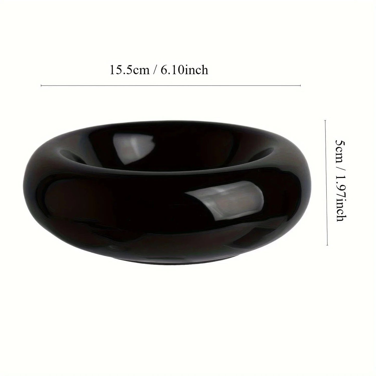Mała Miska Dla Kota Ceramiczna Pączek 15,5 cm | Akcesoria Kota Czarny