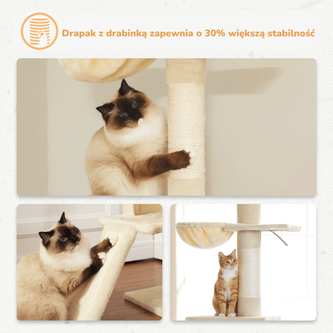 Drapak Dla Kota Do Sufitu 210-274cm 5-Poziomowy | Akcesoria Kota