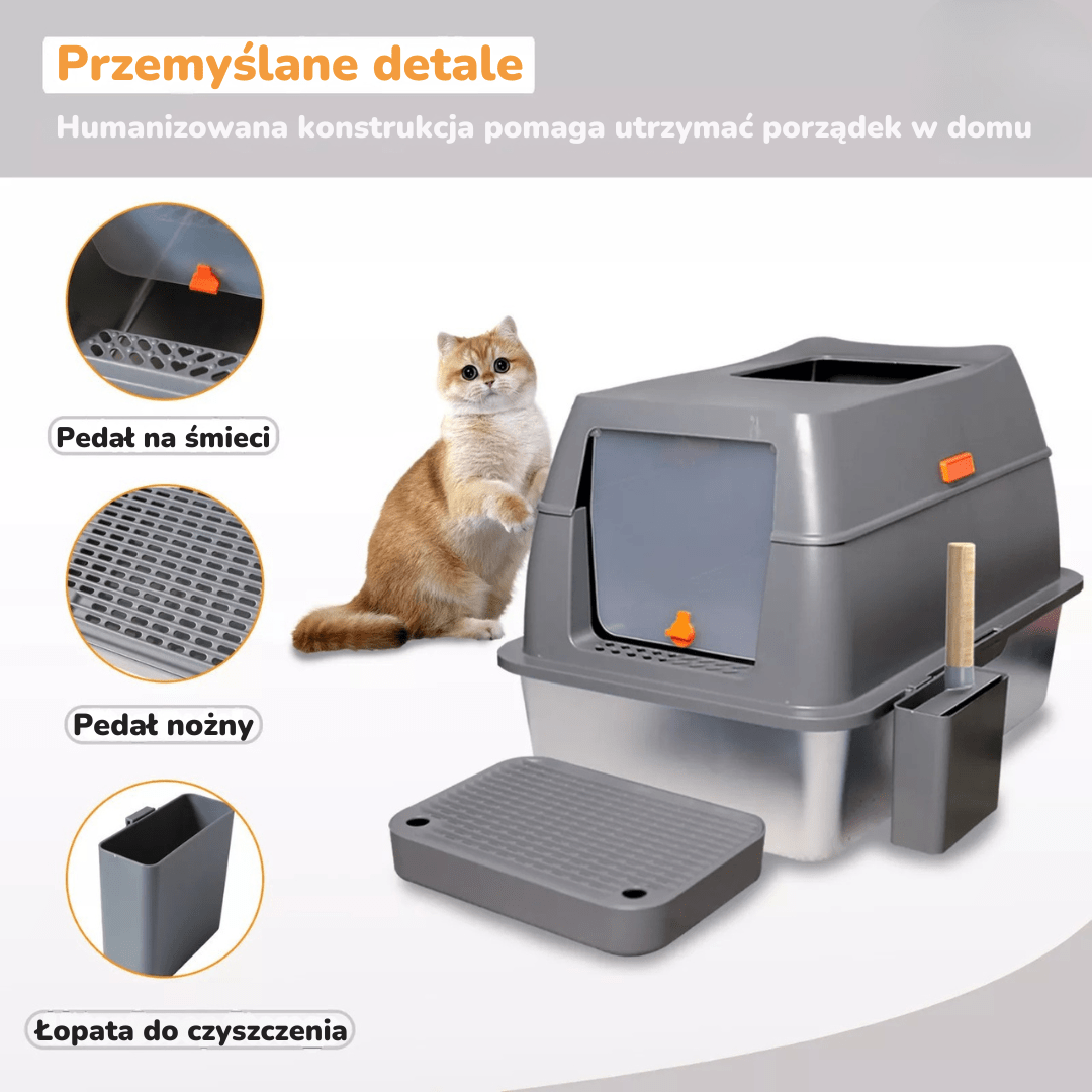 Metalowa Kuweta Dla Kota | Akcesoria Kota Szary