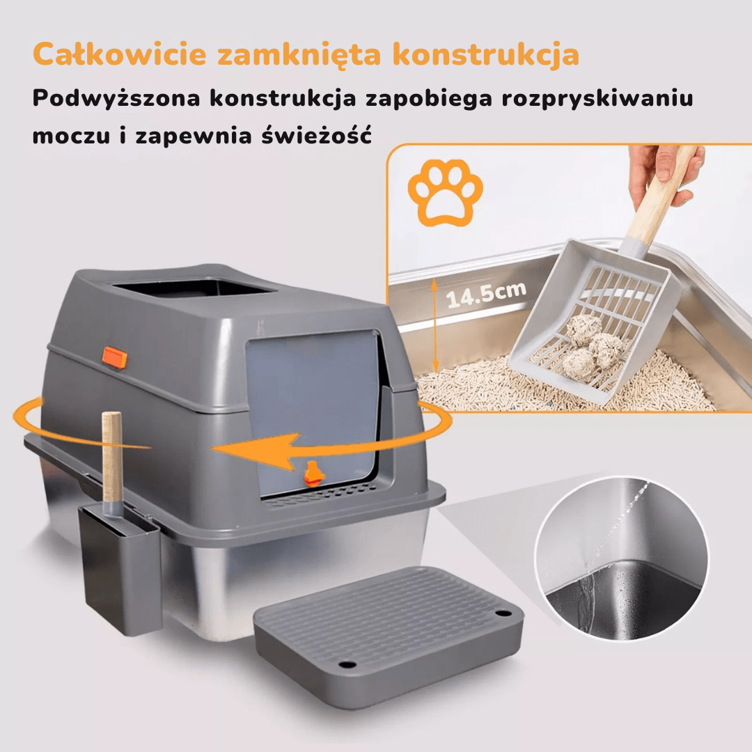 Metalowa Kuweta Dla Kota | Akcesoria Kota Szary