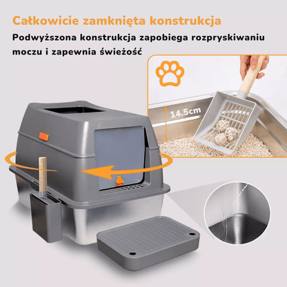 Metalowa Kuweta Dla Kota | Akcesoria Kota Szary