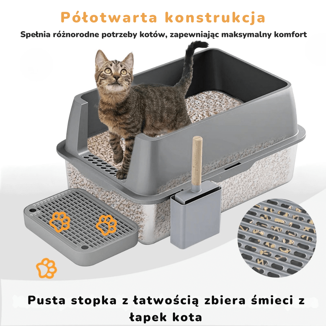 Metalowa Kuweta Dla Kota | Akcesoria Kota Szary